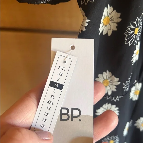 NWT BP Black Dress with White and Yellow Floral Design - Picture 3 of 4